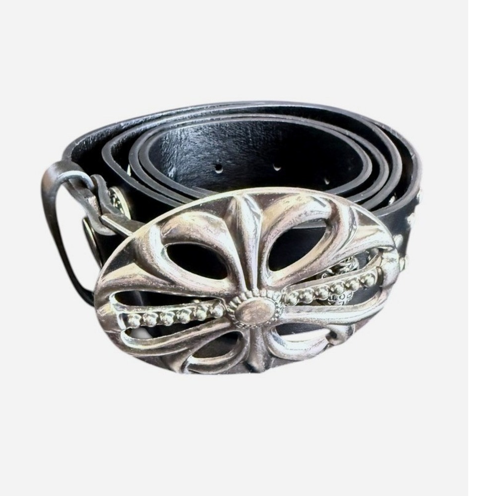Sex Pot ReVenge‎ Mens Black 47" Leather Studded Belt Skull Buckle Harajuku Punk